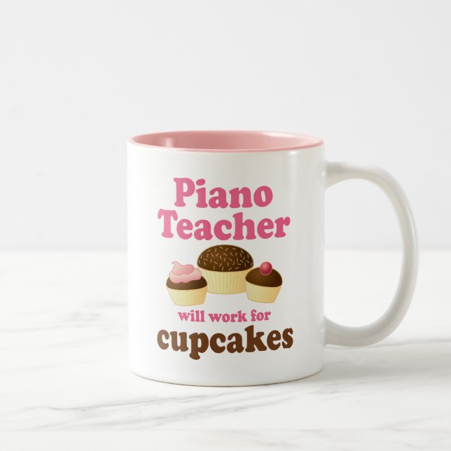Funny Piano Teacher Two-Tone Coffee Mug (Right)