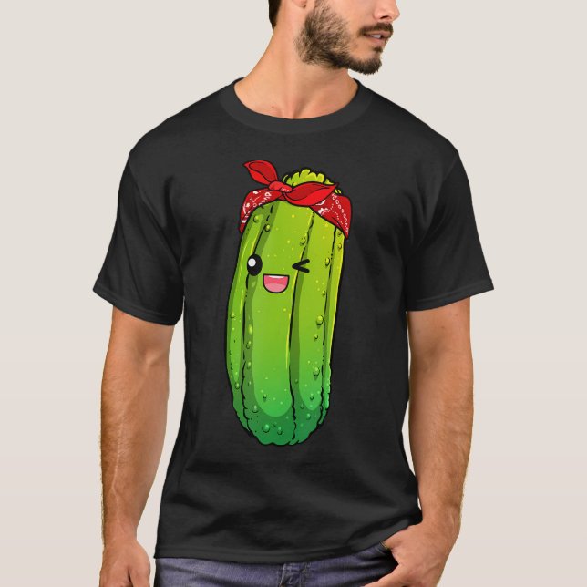 Funny Pickle Art For Boys Girls Kids Cucumber Pick T-Shirt (Front)