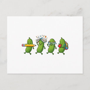 Funny Pickle Back to School Teacher Student Women Holiday Postcard