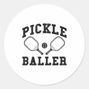 Funny pickle baller quote paddleball pickleball classic round sticker