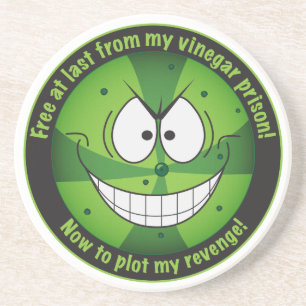 Funny Pickle Evil Super Villain Coaster