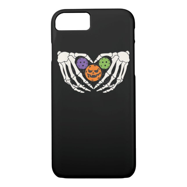 Funny Pickle Halloween Skeleton Hands Heart Pumpki Case-Mate iPhone Case (Back)