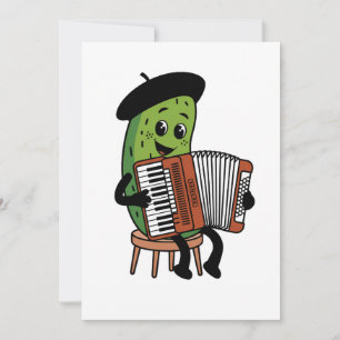 Funny Pickle Playing Accordion Design Thank You Card