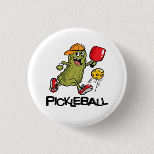Funny Pickle Playing Pickleball  3 Cm Round Badge