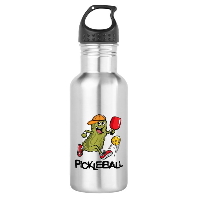 Funny Pickle Playing Pickleball  532 Ml Water Bottle (Front)