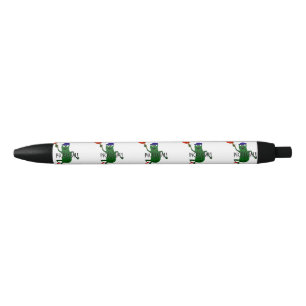 Funny Pickle Playing Pickleball Black Ink Pen
