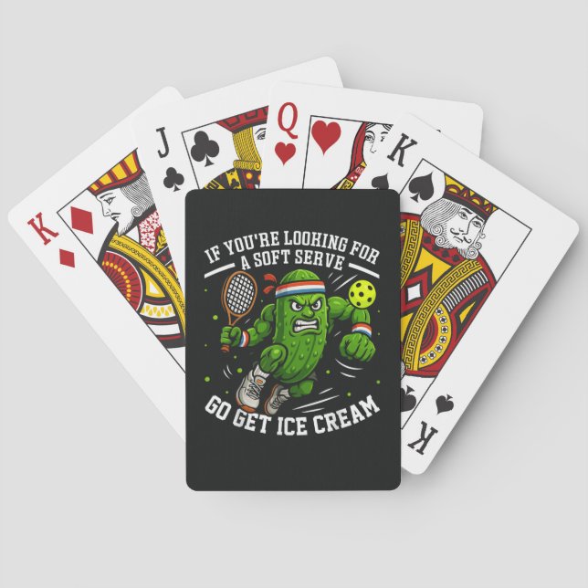 Funny Pickle Playing Pickleball Cards (Back)