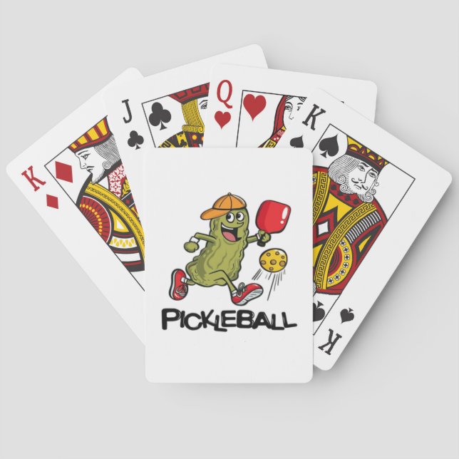 Funny Pickle Playing Pickleball  Cards (Back)