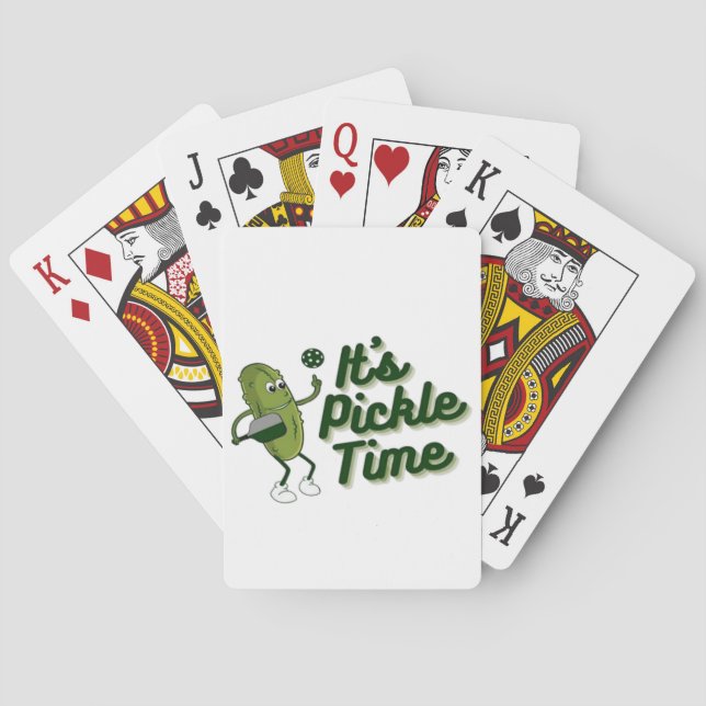 Funny Pickle Playing Pickleball  Cards (Back)