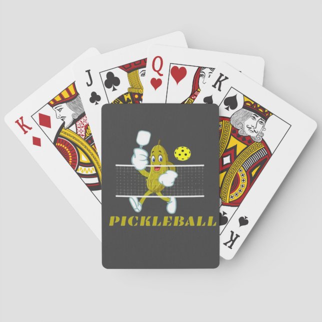 Funny Pickle Playing Pickleball  Cards (Back)