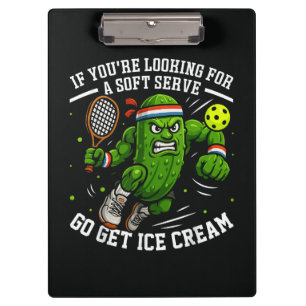 Funny Pickle Playing Pickleball Clipboard