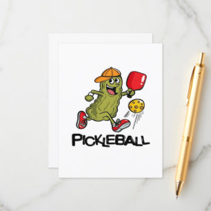 Funny Pickle Playing Pickleball  Enclosure Card