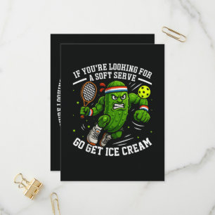 Funny Pickle Playing Pickleball Invitation Postcard