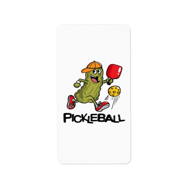 Funny Pickle Playing Pickleball  Label (Front)