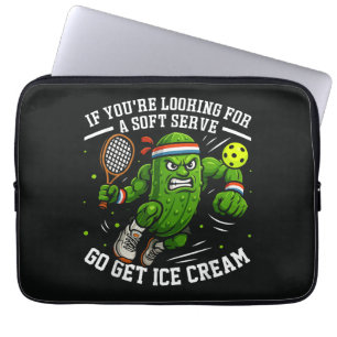 Funny Pickle Playing Pickleball Laptop Sleeve