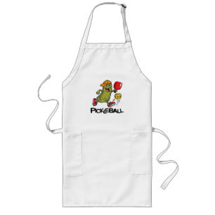 Funny Pickle Playing Pickleball Long Apron