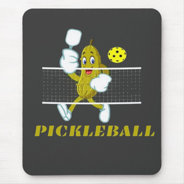 Funny Pickle Playing Pickleball  Mouse Pad (Front)