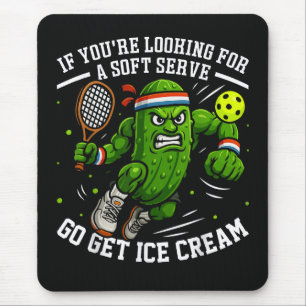 Funny Pickle Playing Pickleball Mouse Pad
