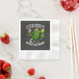 Funny Pickle Playing Pickleball Napkin