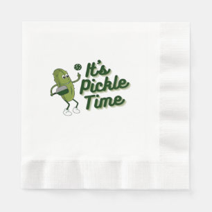 Funny Pickle Playing Pickleball Napkin