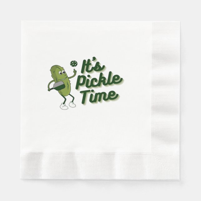 Funny Pickle Playing Pickleball  Napkin (Front)
