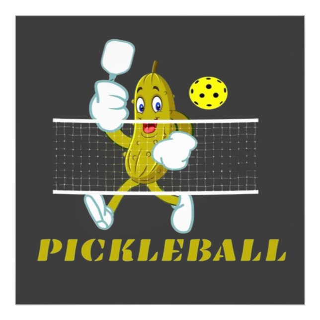 Funny Pickle Playing Pickleball  Photo Print (Front)