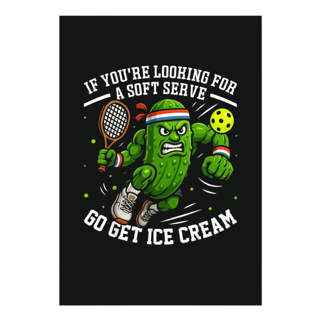 Funny Pickle Playing Pickleball Photo Print (Front)