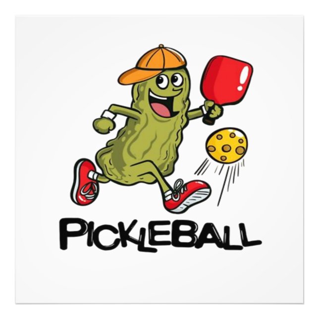 Funny Pickle Playing Pickleball  Photo Print (Front)