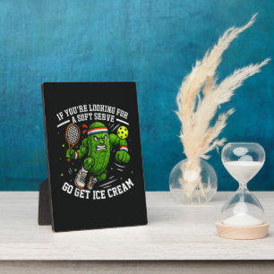 Funny Pickle Playing Pickleball Plaque