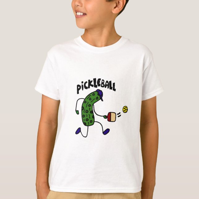 Funny Pickle Playing Pickleball T-Shirt (Front)