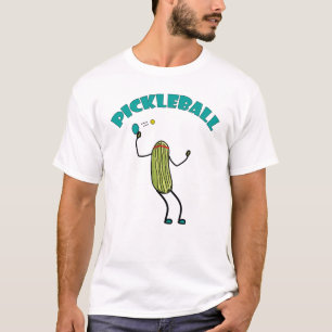 Funny Pickle Playing Pickleball T-Shirt