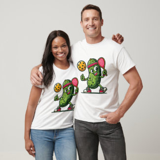 Funny pickle playing pickleball  T-Shirt