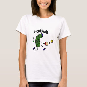 Funny Pickle Playing Pickleball T-Shirt