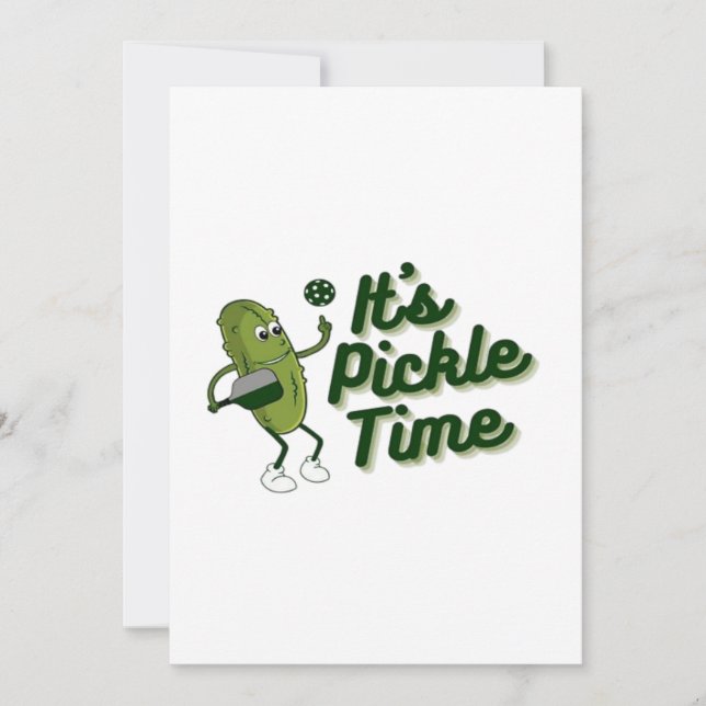 Funny Pickle Playing Pickleball  Thank You Card (Front)