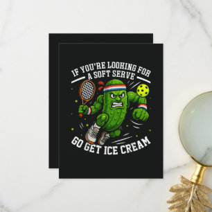 Funny Pickle Playing Pickleball Thank You Card