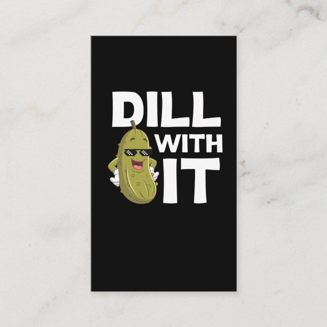 Funny Pickle Quote Vegetarian Food Pun Humor Business Card (Front)