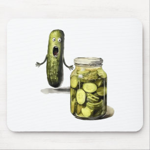 Funny Pickle Surprise A Cucumber And A Jar Of Slic Mouse Pad