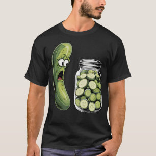Funny Pickle Surprise A Cucumber And A Jar Of Slic T-Shirt
