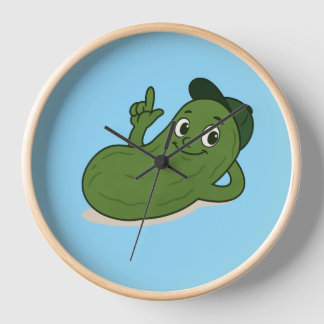 Funny Pickle Wall Clock – Cute Green Pickle Cartoo