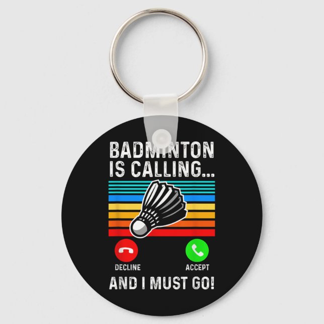 Funny Pickleball Badminton Shuttle  Key Ring (Front)