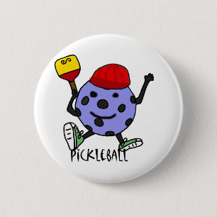 Funny Pickleball Ball Character Cartoon 6 Cm Round Badge