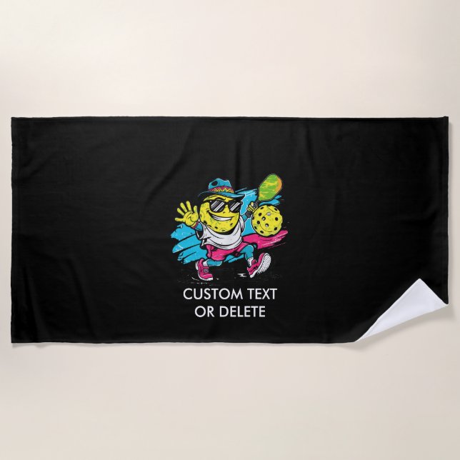 funny pickleball beach towel (Front)