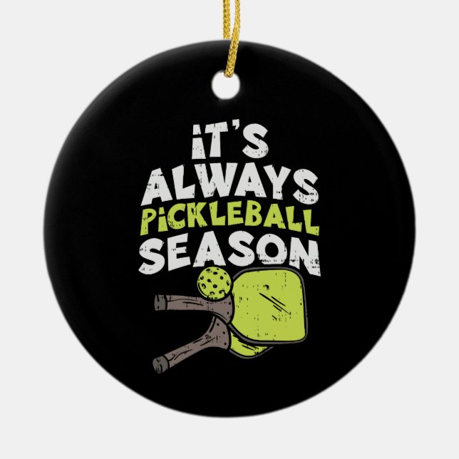 Funny Pickleball Ceramic Ornament (Front)