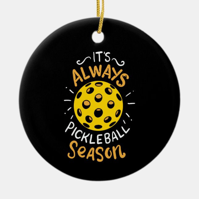 Funny Pickleball Ceramic Ornament (Front)