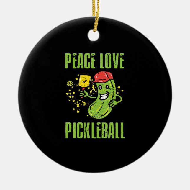 Funny Pickleball Ceramic Ornament (Front)