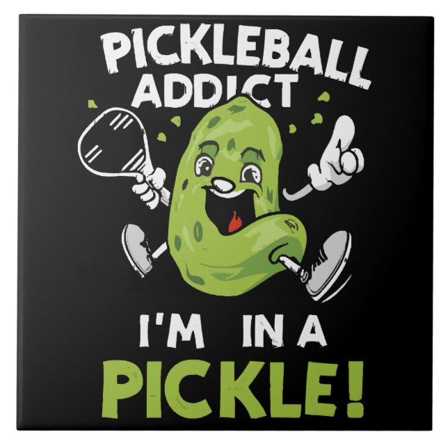 Funny-Pickleball Ceramic Tile (Front)