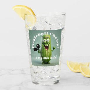 Funny Pickleball Champ Glass Tumbler