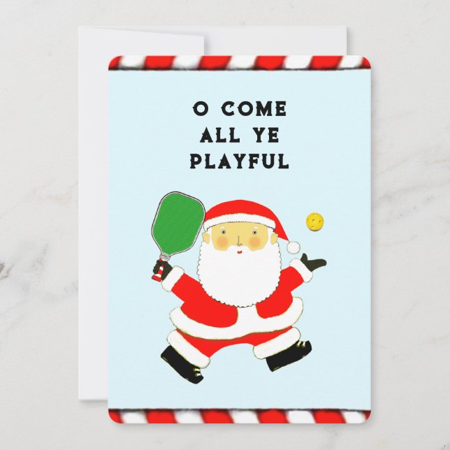 Funny Pickleball Christmas Holiday Card (Front)