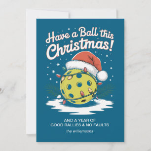 Funny Pickleball Christmas Lights Your Greeting Holiday Card