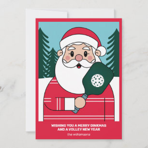 Funny Pickleball Christmas Santa Your Custom Text  Holiday Card